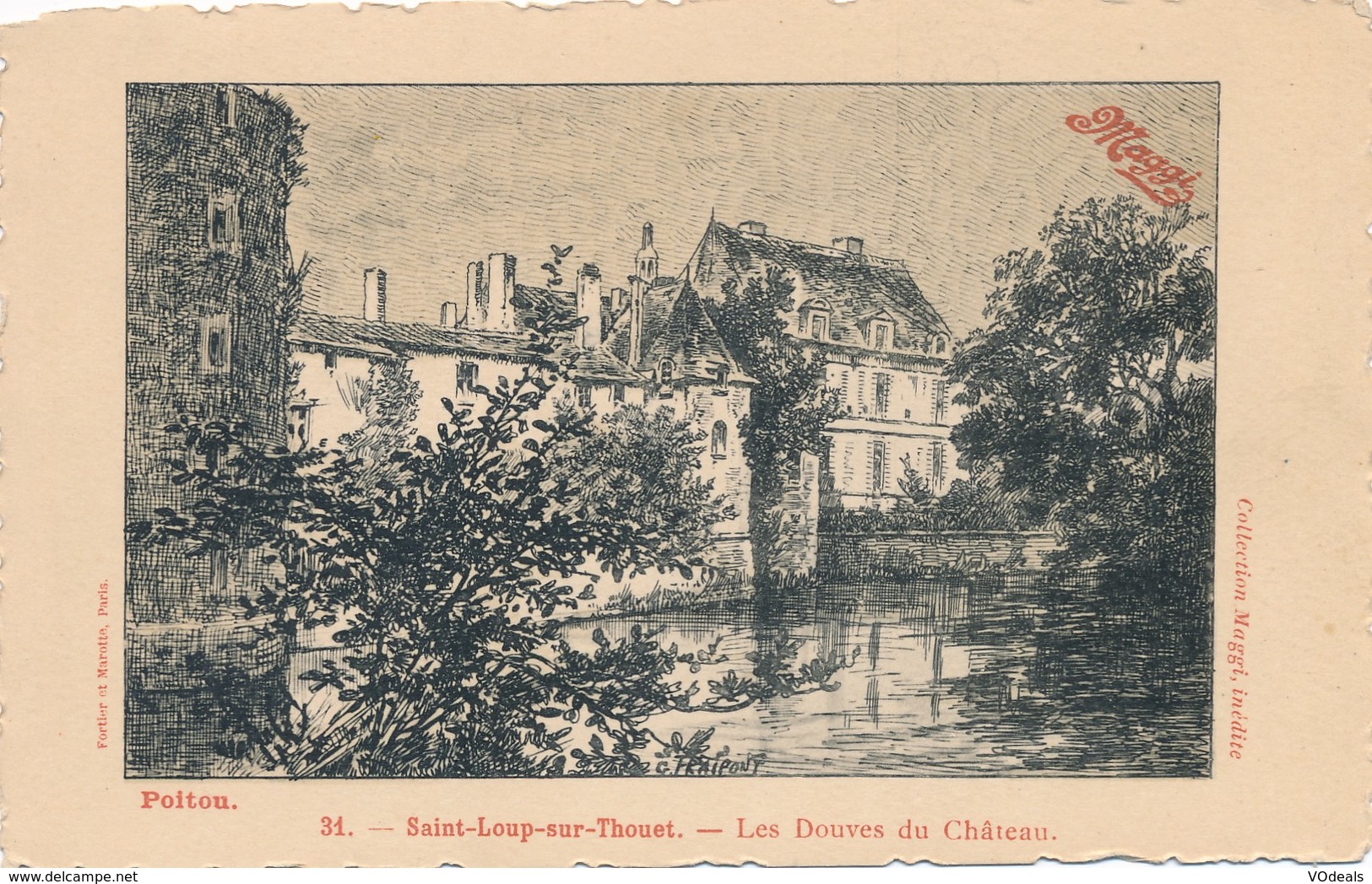 CPA - France - (79) Deux-Sèvres - St-Loup-sur-Thouet - Les Douves Du Château - Saint Loup Lamaire