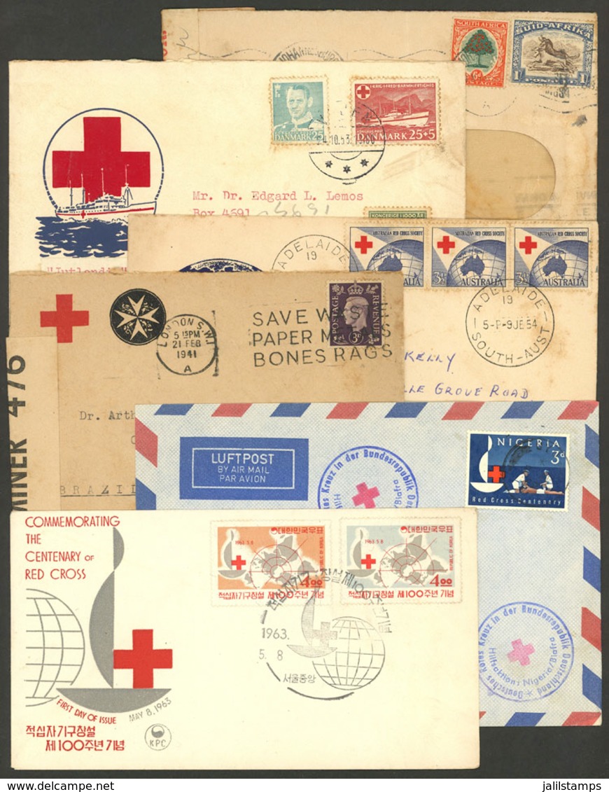TOPIC RED CROSS: 6 Covers Of Varied Countries And Periods, Very Attractive! - Croix-Rouge