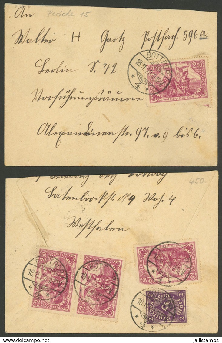 GERMANY: Cover Used In Bottrop On 18/NO/1922 Franked With 12Mk., Interesting! - Lettres & Documents
