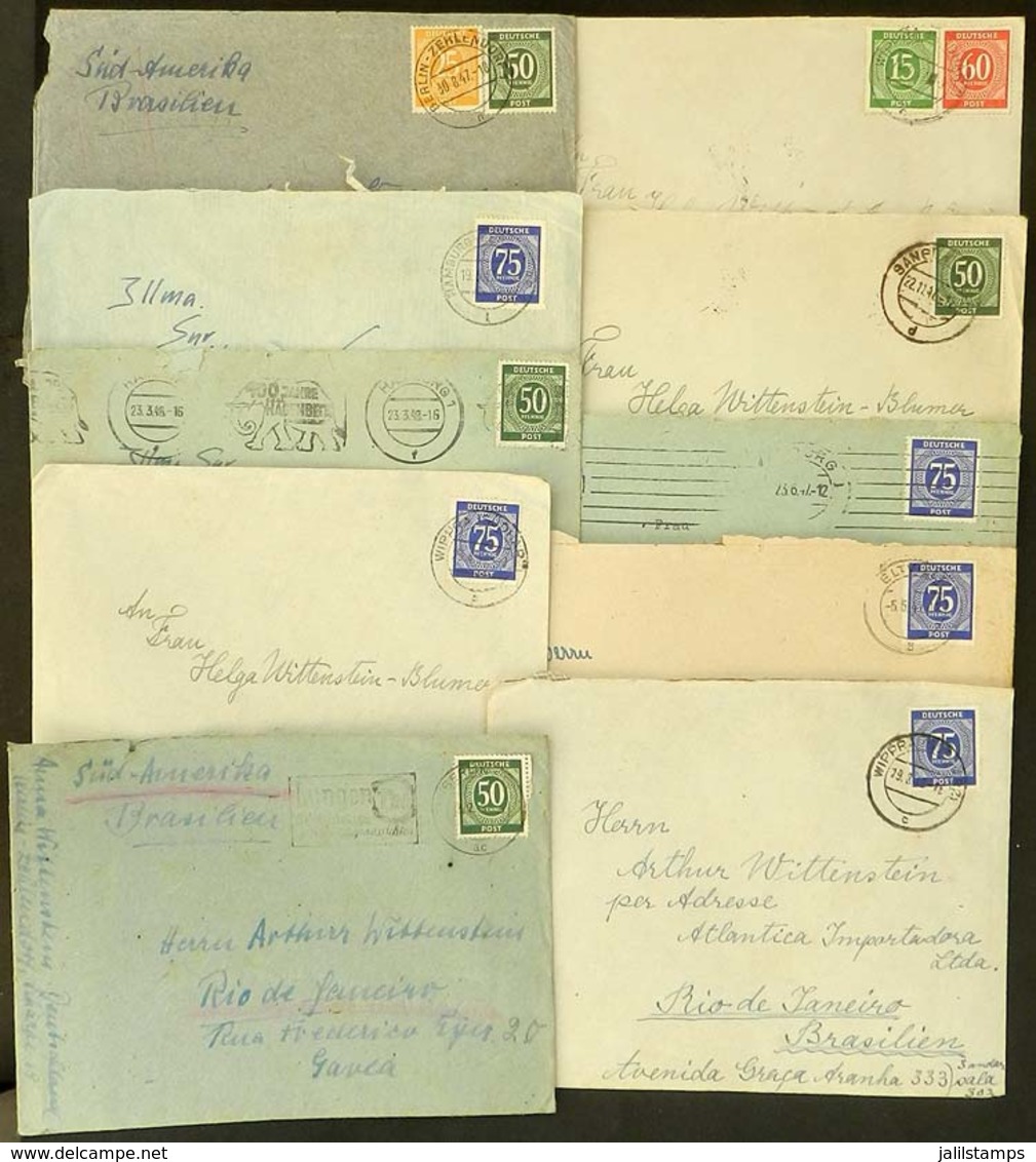 GERMANY: 10 Covers Sent To Brazil In 1947/8, Very Nice! - Lettres & Documents