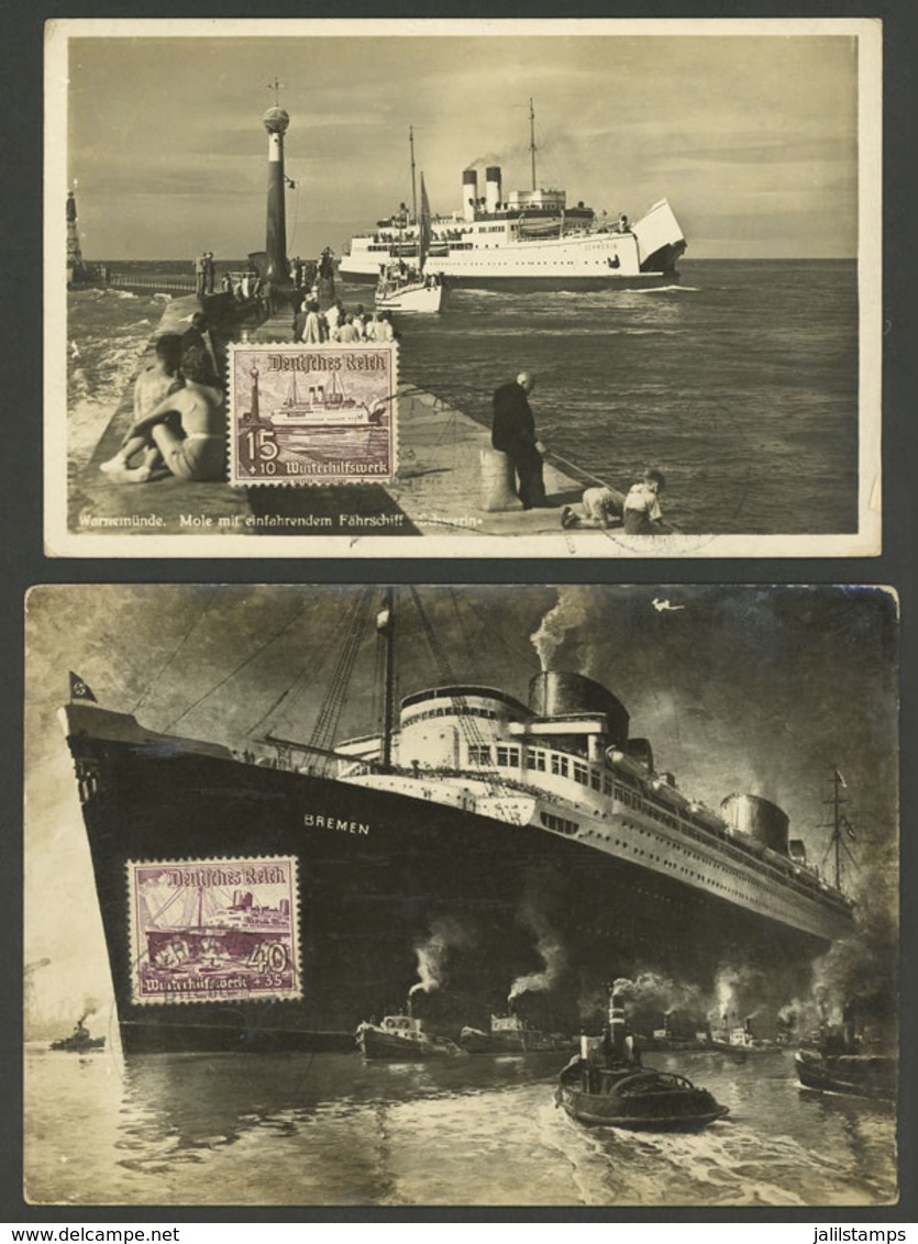 GERMANY: 2 Maximum Cards Topic SHIPS, Very Nice! - Collections