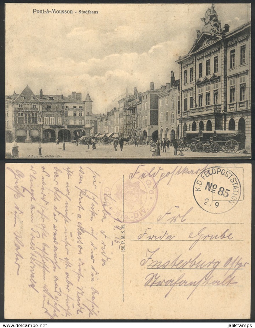 GERMANY: World War I: Pont-a-Mousson (France), General View Of The Stadthaus, Sent By A Soldier At The War Front On 1/SE - Autres & Non Classés