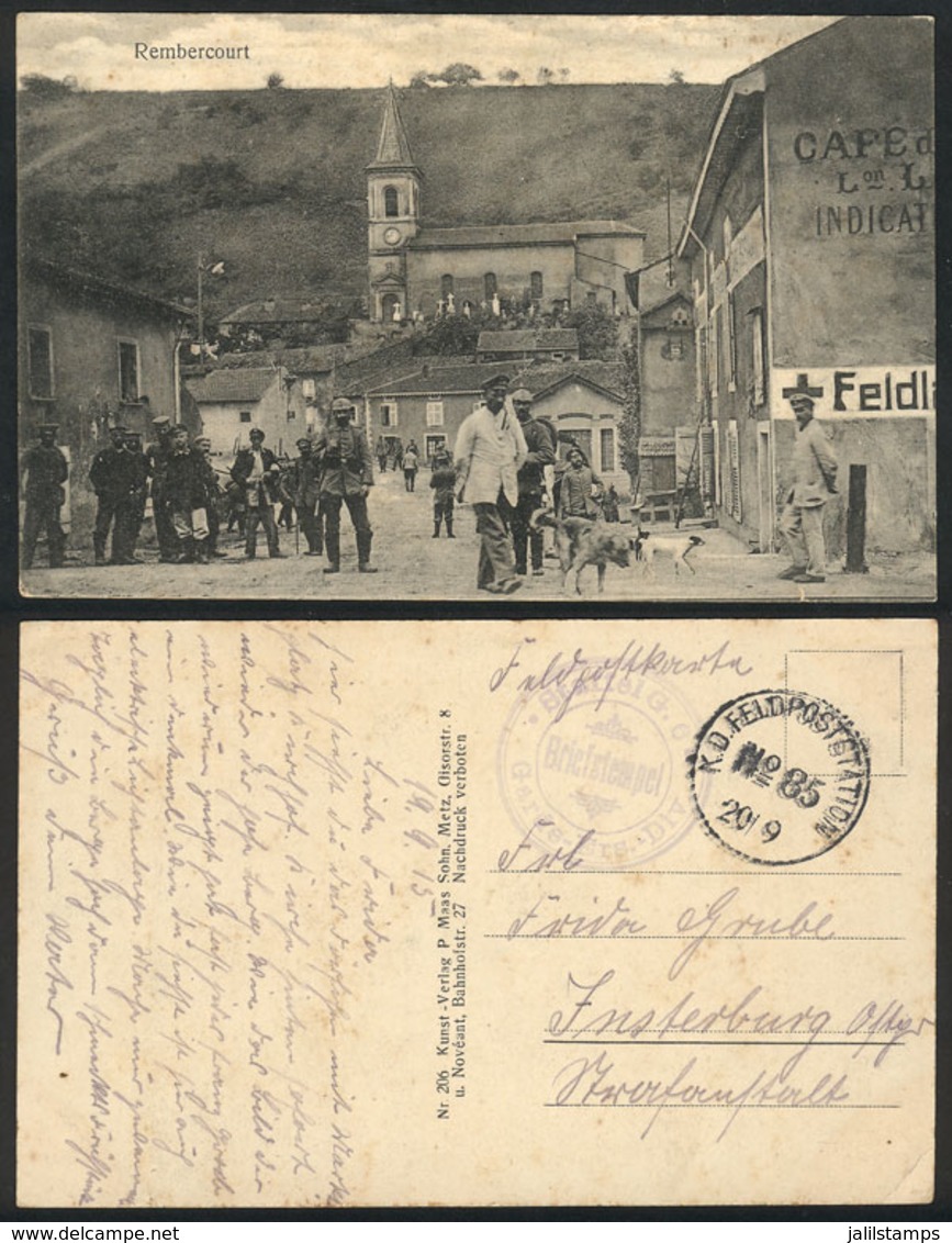 GERMANY: World War I: Rembercourt (France), General View Of The Town, Sent By A Soldier At The War Front On 19/SE/1915 W - Sonstige & Ohne Zuordnung