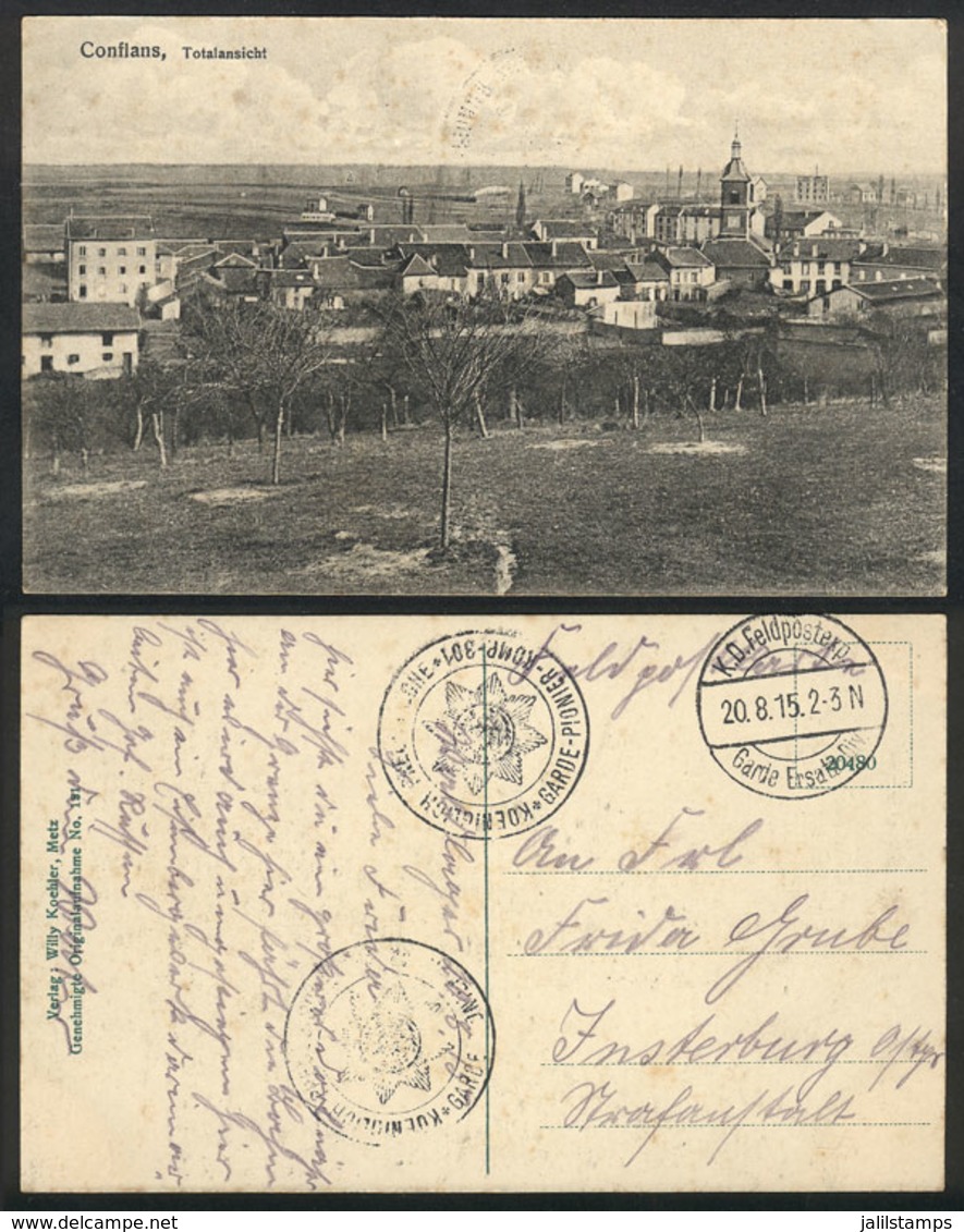 GERMANY: World War I: Conflans (France), General View Of The Town, Sent By A Soldier At The War Front On 20/AU/1915 With - Sonstige & Ohne Zuordnung