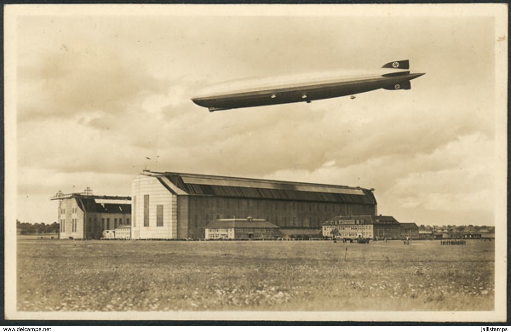 GERMANY: Graf Zeppelin über Der Werft, Excellent Front, With Some Adherences On Reverse, Very Nice! - Altri & Non Classificati