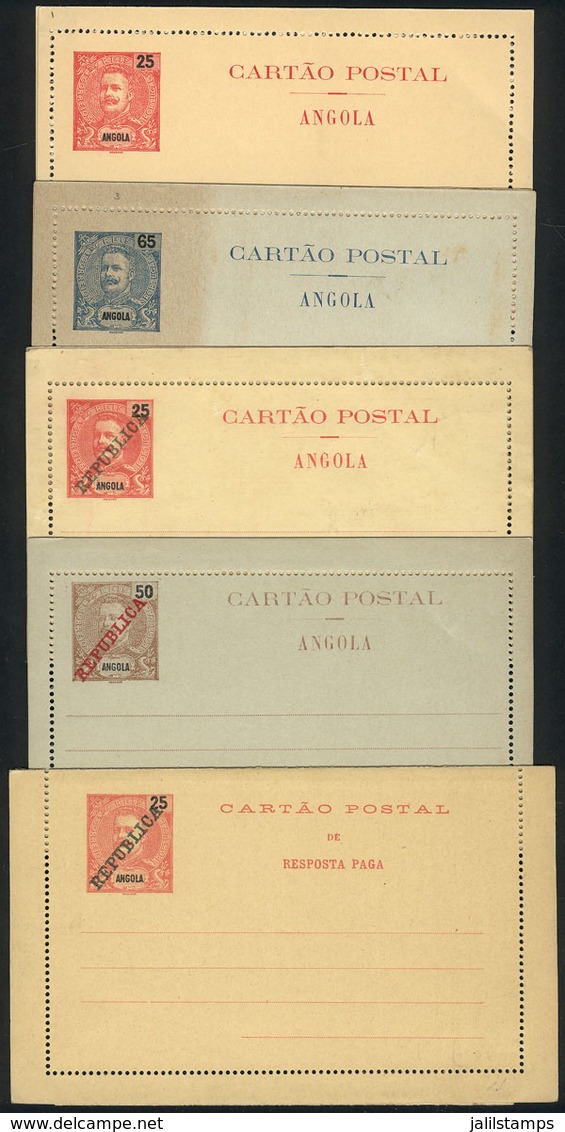 ANGOLA: 5 Different Lettercards (one Double), Unused, Excellent General Quality! - Angola