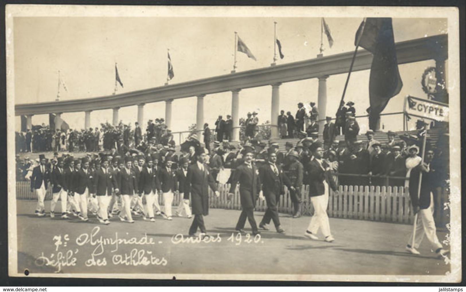 BELGIUM: Olympic Games Anvers 1920: Parade Of The Athletes (Egyptian Delegation), With Advertising Printed On Back (bicy - Sonstige & Ohne Zuordnung