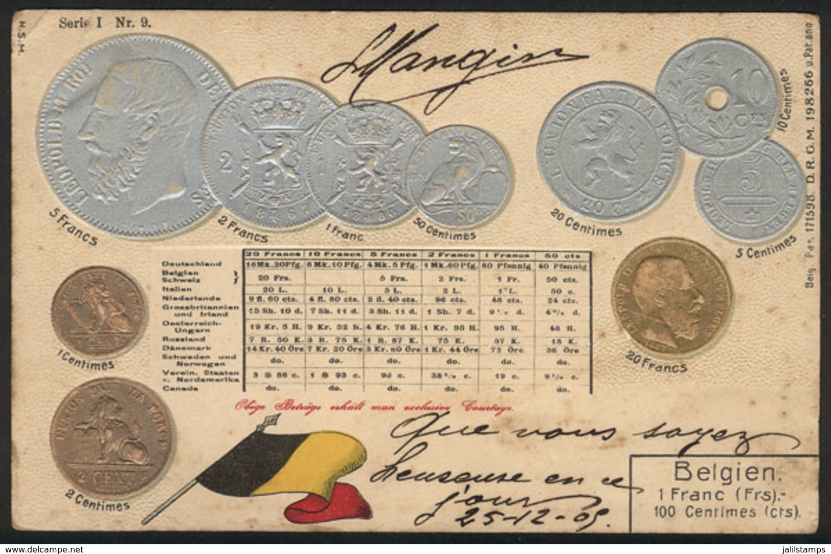 BELGIUM: Beautiful PC Illustrated With Old Coins, VF Quality! - Altri & Non Classificati