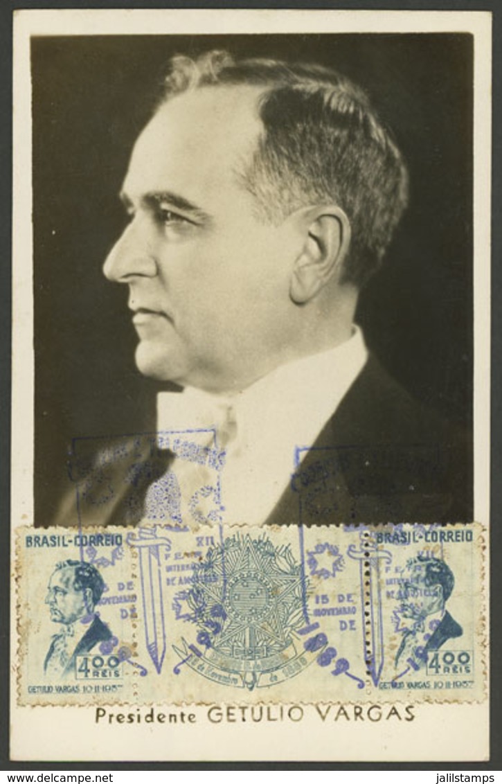 BRAZIL: RHM.C-133, 1938 Getulio Vargas, Very Nice Maximum Card, VF Quality! - Lettres & Documents