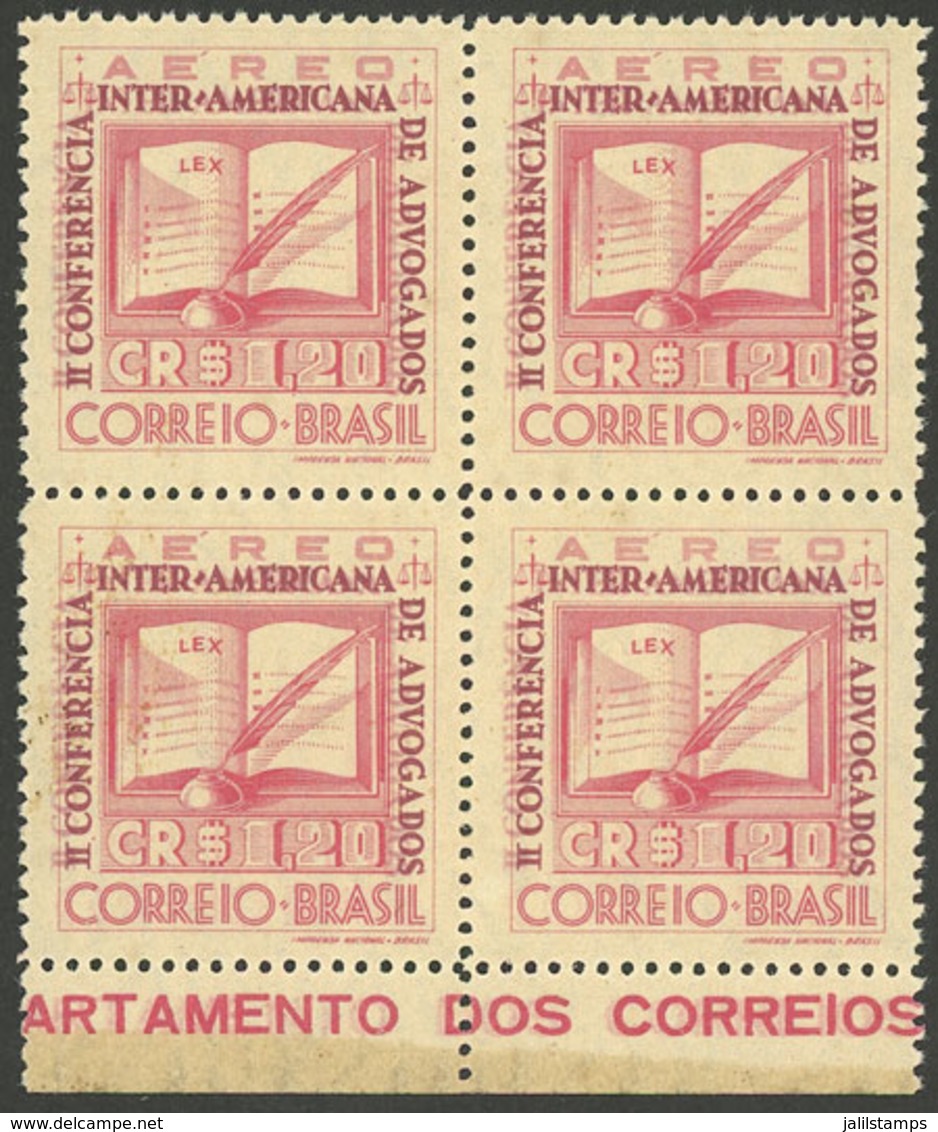 BRAZIL: RHM.A-51C, 1943 Inter-American Conference Of Lawyers, With Variety DOUBLE IMPRESSION Of The Inscriptions Around  - Poste Aérienne