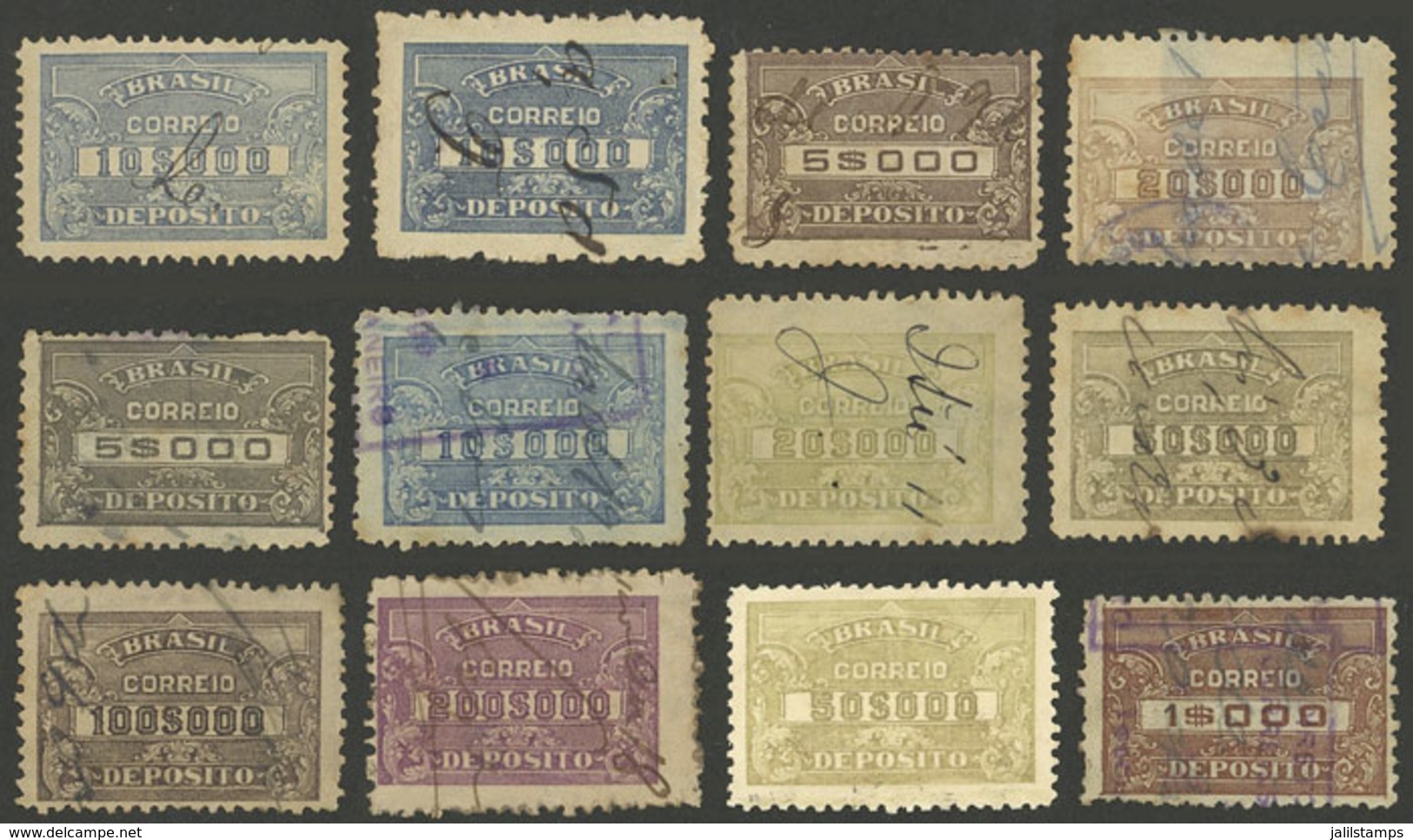 BRAZIL: Small Lot Of Deposito Stamps, All Different, RHM Catalog Value Rs.800++, Fine To Very Fine Quality, Low Start! - Autres & Non Classés