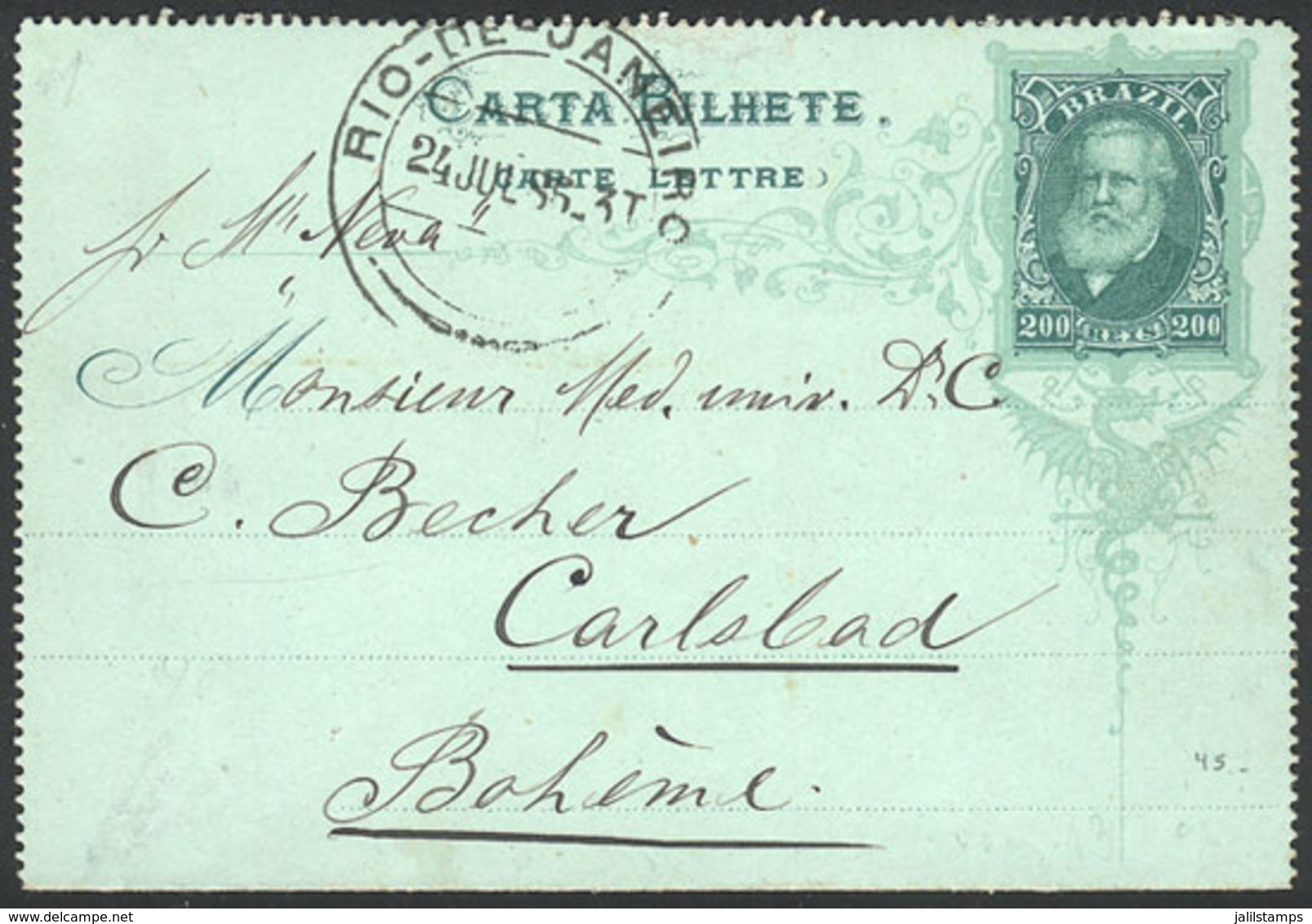 BRAZIL: RHM.CB-16, Used Lettercard, Very Fine Quality, Catalog Value 1,900Rs., Low Start! - Entiers Postaux