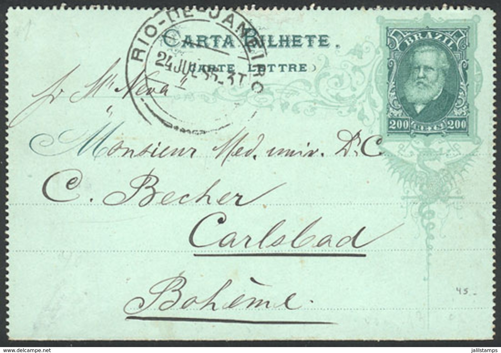 BRAZIL: RHM.CB-16, Used Lettercard, Very Fine Quality, Catalog Value 1,900Rs., Low Start! - Interi Postali