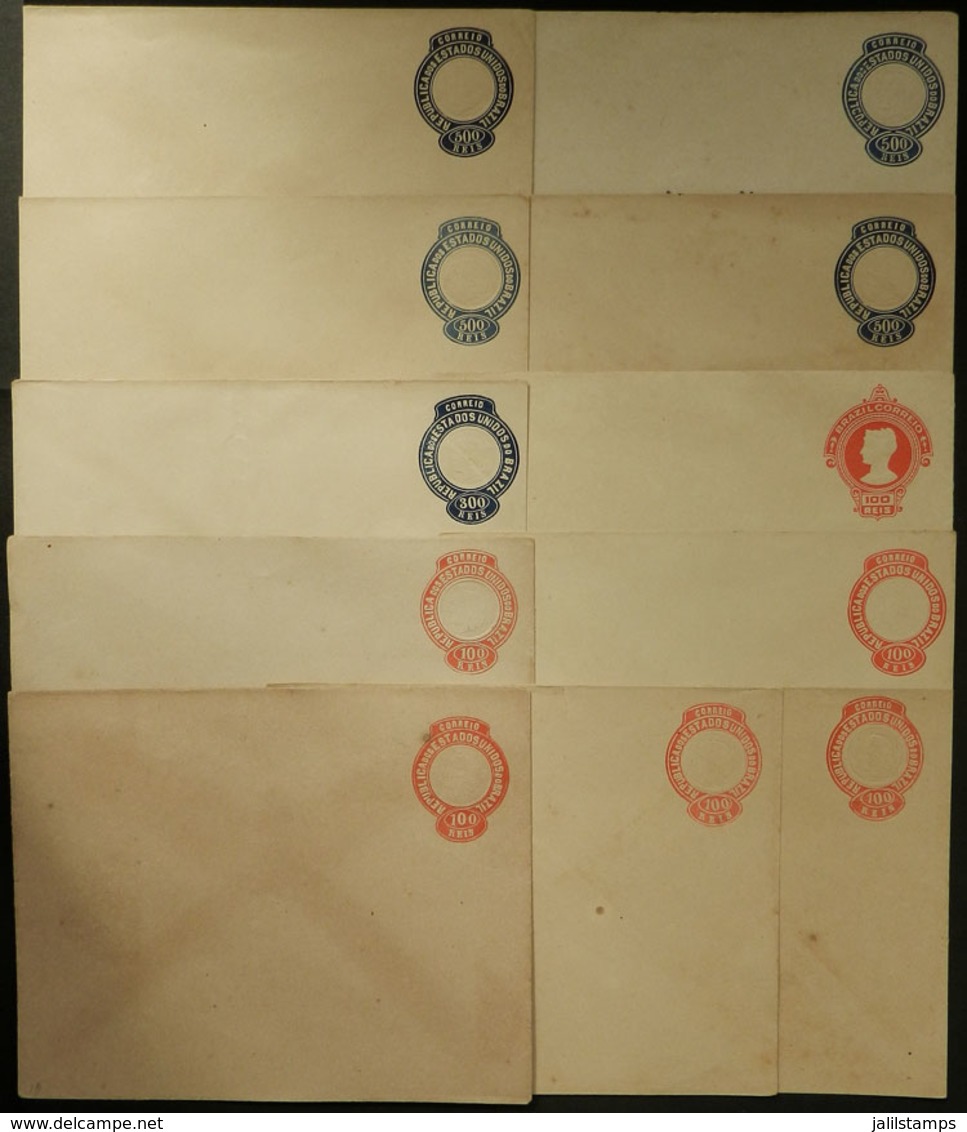 BRAZIL: 11 Old Unused Stationery Envelopes, High RHM Catalogue Value, Good Opportunity! - Entiers Postaux