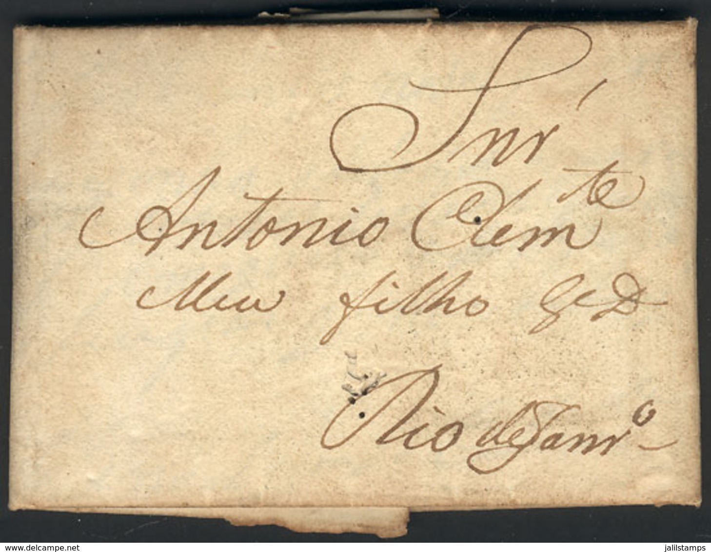 BRAZIL: Long Entire Letter Sent By A Father To His Son In Rio De Janeiro On 5/DE/1828, Without Postal Marks, Interesting - Cartes-maximum