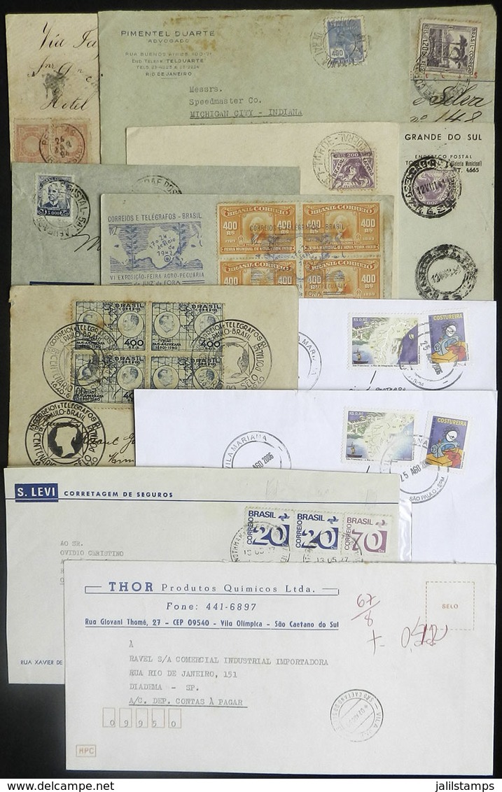 BRAZIL: 12 Covers Used Between 1894 And 2006, There Are Good Postages, Scarce Cancels, 2 With Postage Due Marks, 2 With  - Cartoline Maximum