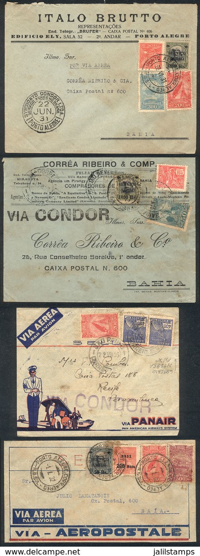 BRAZIL: More Than 50 Airmail Covers (few Are Fronts Of Covers) Posted Mainly Between 1929 And 1932, With Some Nice Posta - Cartoline Maximum