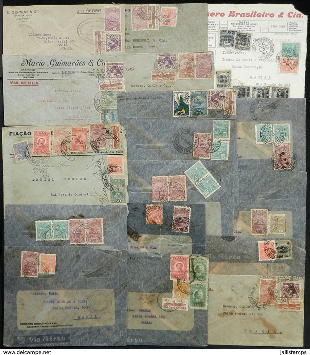 BRAZIL: 24 Covers And Fronts Of Covers Posted By Airmail Between 1929 And 1937, Varied Destinations, Postmarks And Rates - Cartoline Maximum