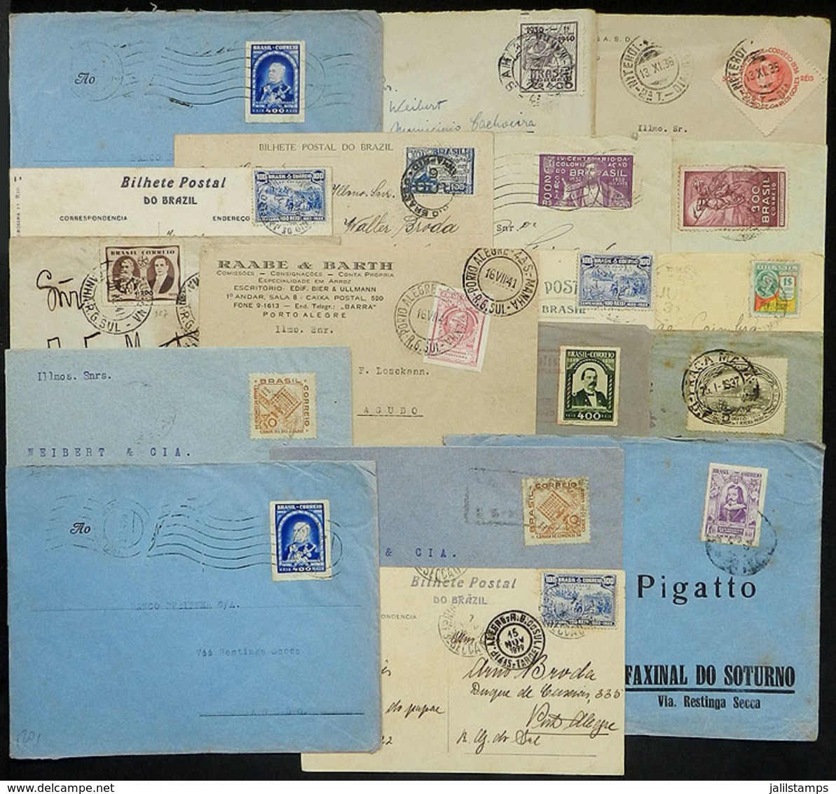 BRAZIL: 18 Covers Used Mainly In The 1930s Franked With Commemorative Stamps Used ALONE, Some Pieces Are Rare And Of Ver - Cartoline Maximum