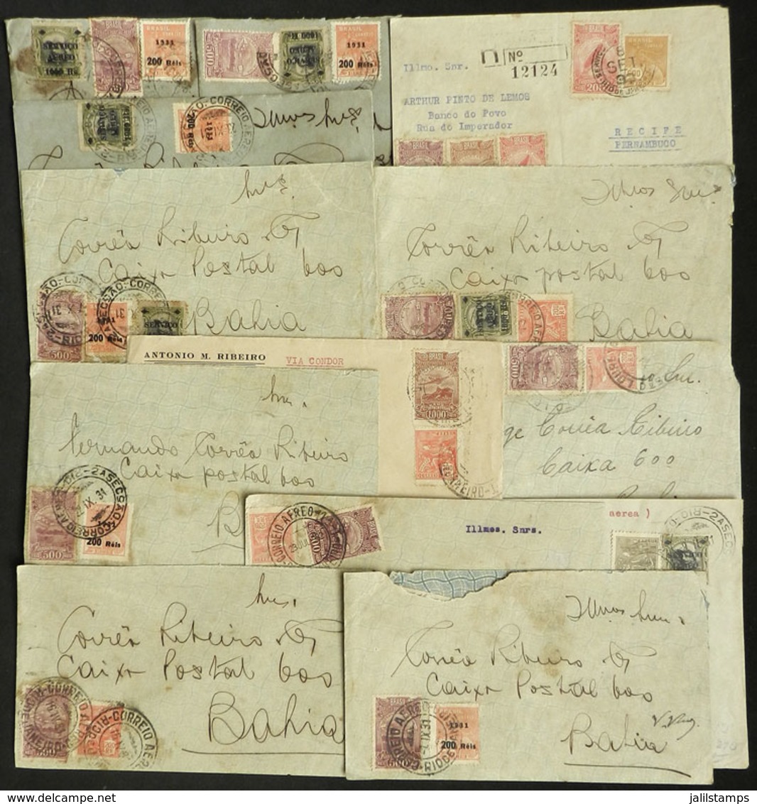 BRAZIL: 12 Airmail Covers Used In The Early 1930s, Most Of Fine Quality, There Are Some Interesting Postages And Cancels - Cartoline Maximum