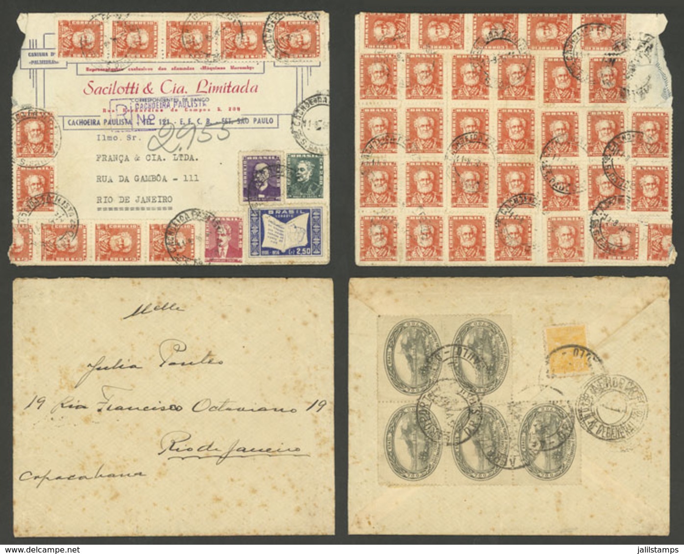 BRAZIL: 2 Covers With Very Nice Postages! - Cartoline Maximum