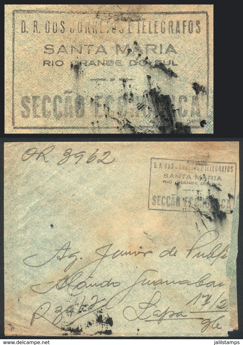 BRAZIL: Registered Cover Sent From Santa Maria (RGS) To Lapa In NO/1954, With Interesting Postal Mark! - Cartoline Maximum