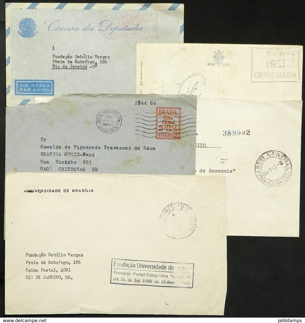 BRAZIL: 5 Covers, Most Posted With Postal Franchises In 1960s, Interesting! - Cartoline Maximum