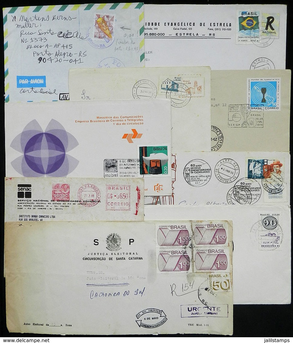 BRAZIL: 9 Modern Covers, All With Special Characteristics That Make Them Interesting To Collectors Of Modern Postal Hist - Cartoline Maximum