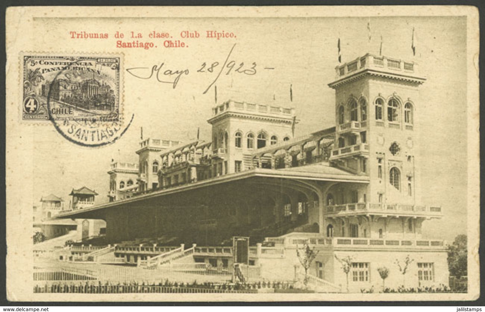 CHILE: SANTIAGO: Club Hípico Racecourse, Grandstands, Sent To Uruguay In 1923 - Cile