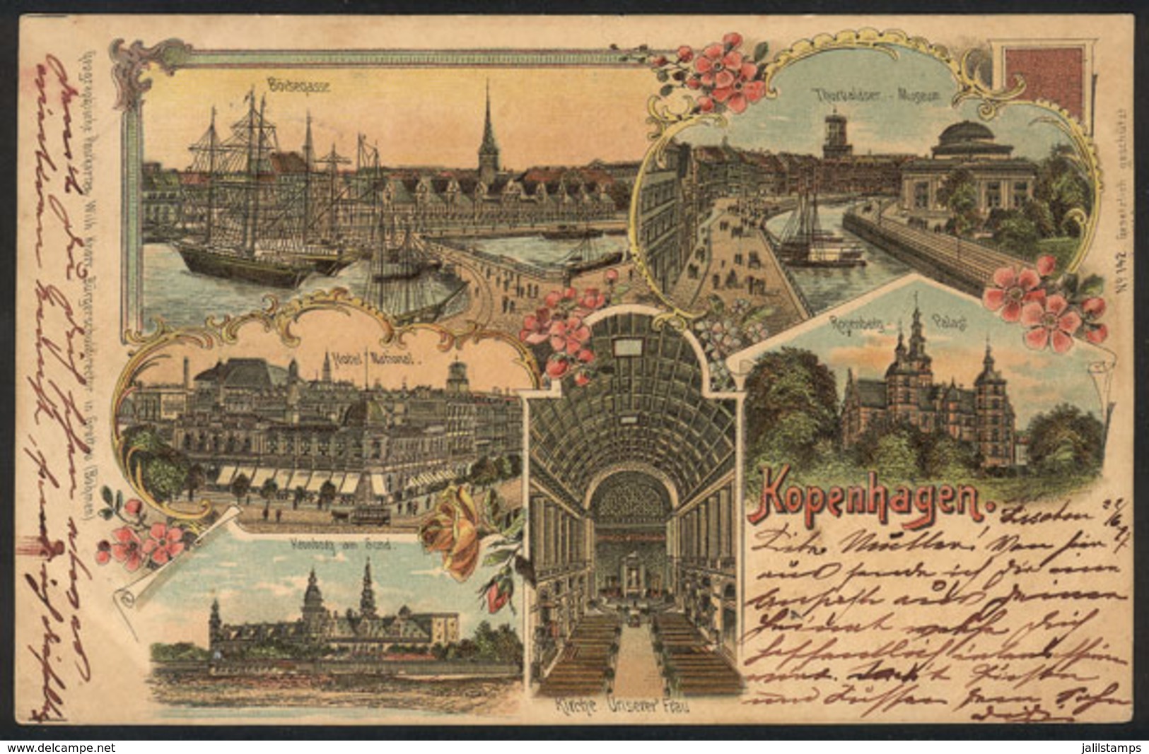 DENMARK: COPENHAGEN: Nice Views Of The City, Sent From Lisboa To Germany In 1897, VF Quality! - Danemark