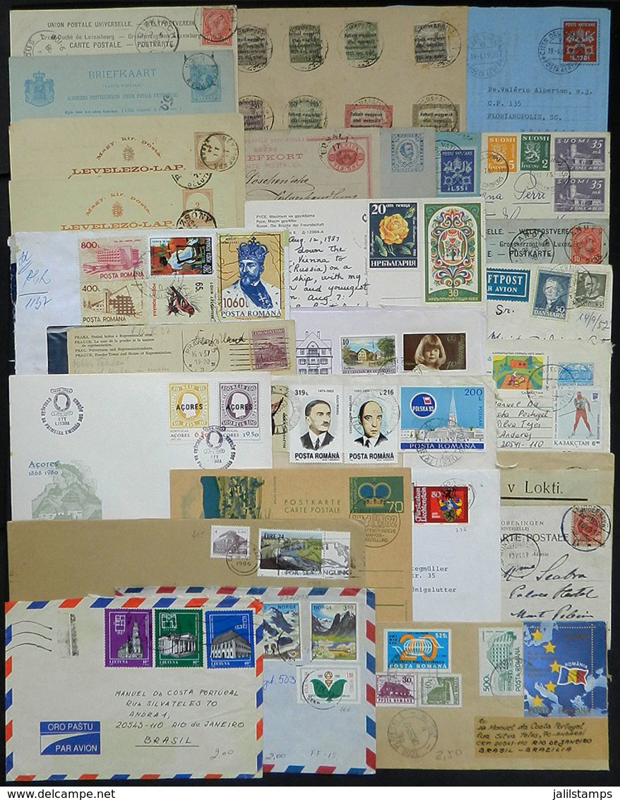 EUROPE: More Than 45 Covers And Postal Stationeries (including Some FDC Covers And A Couple Of Large Fragments), Most Us - Autres - Europe