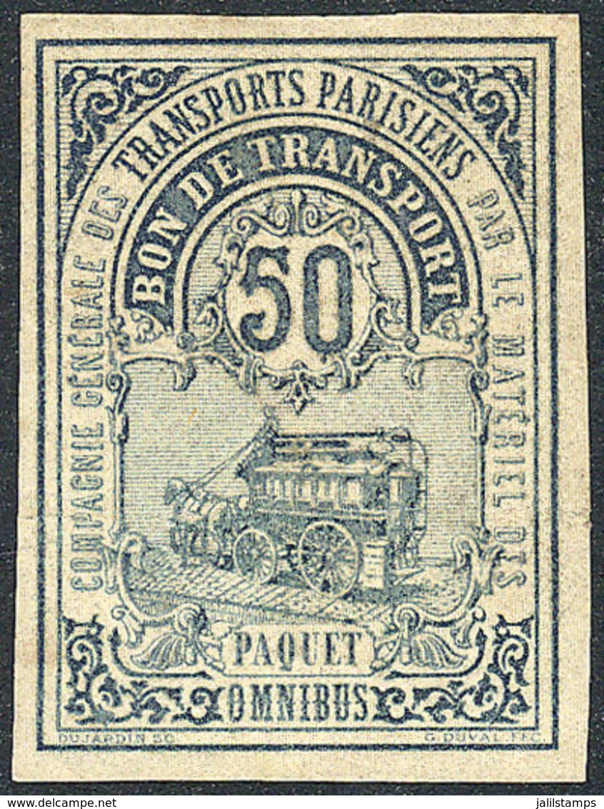 FRANCE: Compagnie Des Transports Parisiens Par Le Matériel Des Omnibus, Bon De Transport, Paquet, 50c. Issued In 1878, W - Altri & Non Classificati