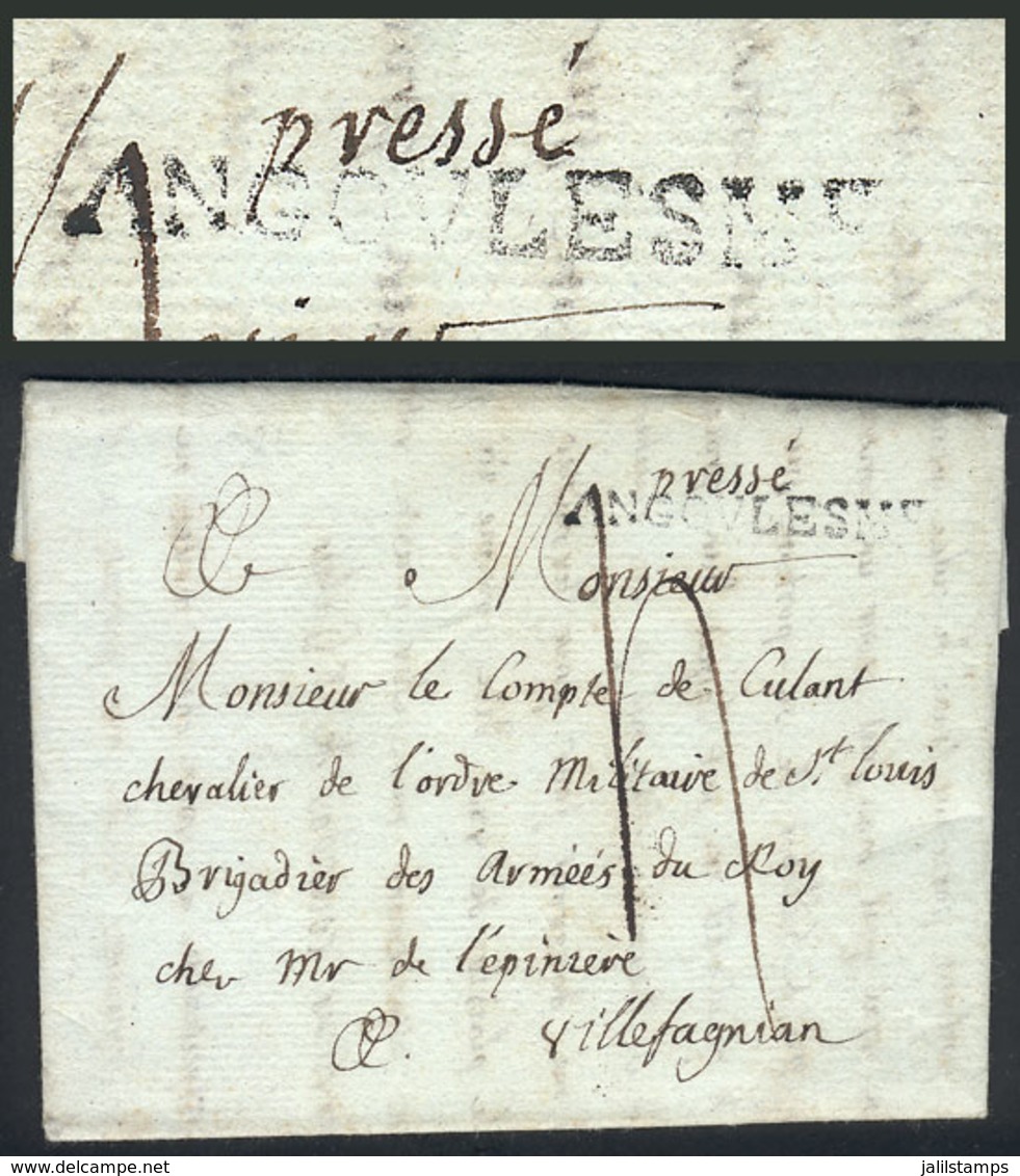 FRANCE: Entire Letter Of 5/AP/1786 With ANGOULESME Mark, Excellent Quality! - Autres & Non Classés
