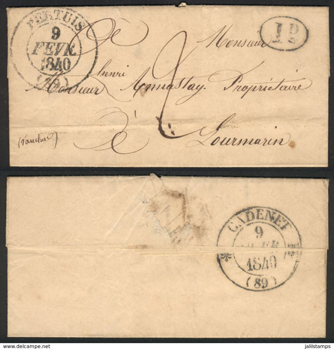 FRANCE: Entire Letter Sent From Pertuis To Lourmarin On 8/FE/1840, VF Quality! - Autres & Non Classés