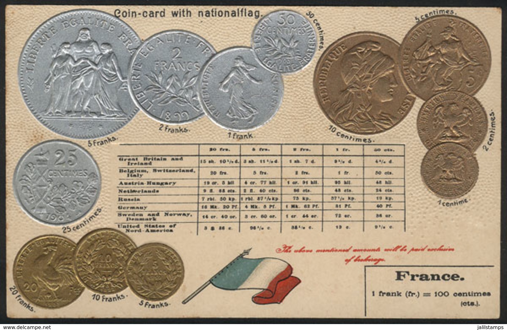 FRANCE: Beautiful PC Illustrated With Old Coins, VF Quality! - Altri & Non Classificati