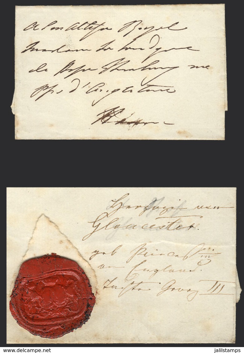 GREAT BRITAIN: Folded Cover Of An Old Letter Related To Royalty, Interesting! - ...-1840 Préphilatélie