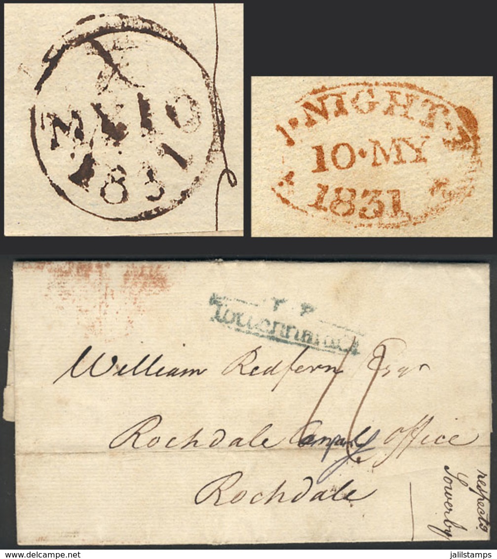 GREAT BRITAIN: Entire Letter Sent From London To Rochdale On 10/MAY/1831, Interesting Postal Markings, VF Quality! - ...-1840 Préphilatélie
