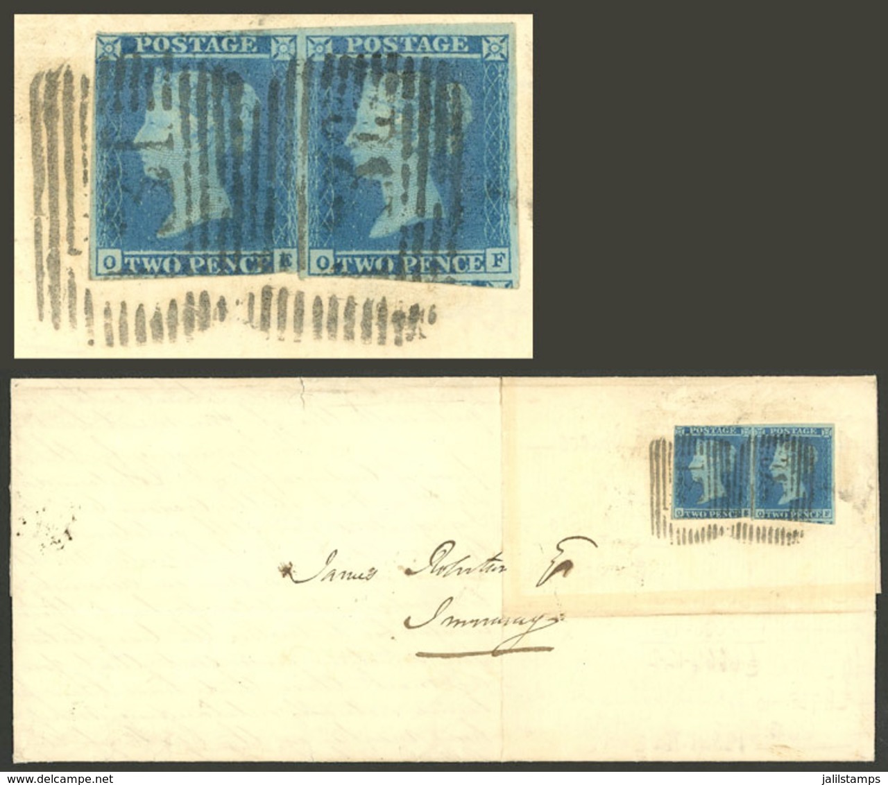 GREAT BRITAIN: Entire Letter Franked With 4p. And Sent From Edinburgh To Inveray On 26/JA/1848, With Transit And Arrival - ...-1840 Préphilatélie
