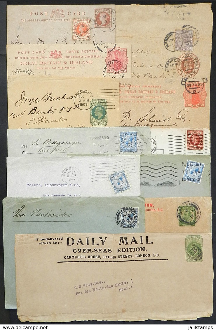 GREAT BRITAIN: 12 Covers, Postal Stationeries Etc. Used Between 1894 And 1936, Some Very Interesting, Good Opportunity! - ...-1840 Préphilatélie