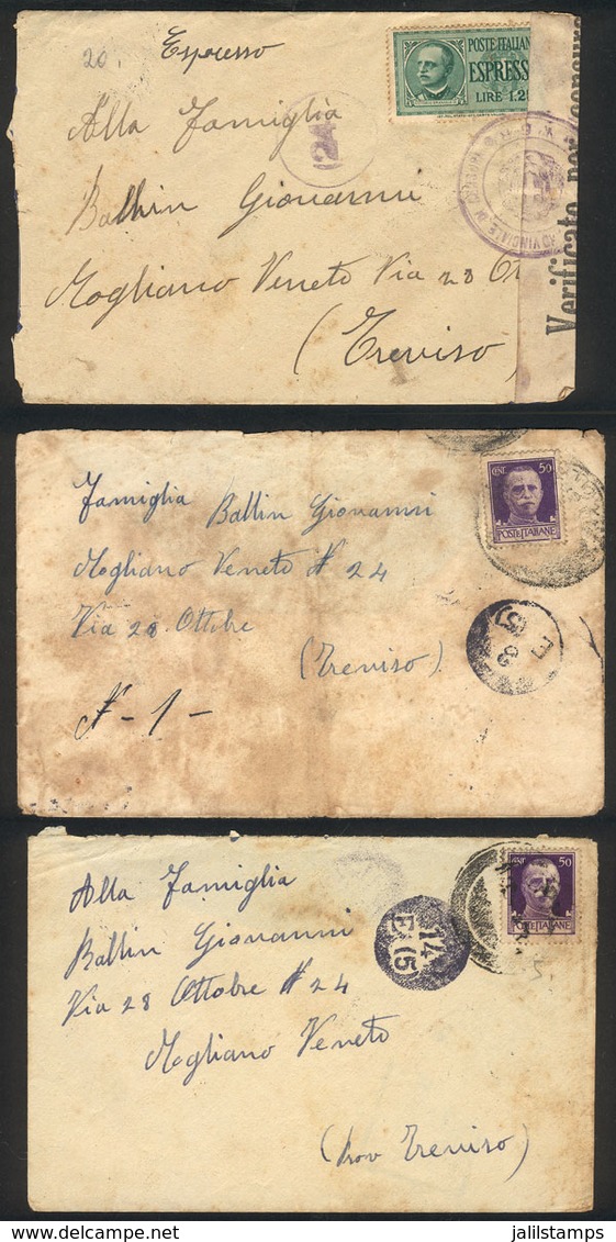 ITALY: 3 Covers Sent By Soldiers In 1942, With Varied Postal And Censor Markings, With Some Minor Faults But Very Intere - Autres & Non Classés