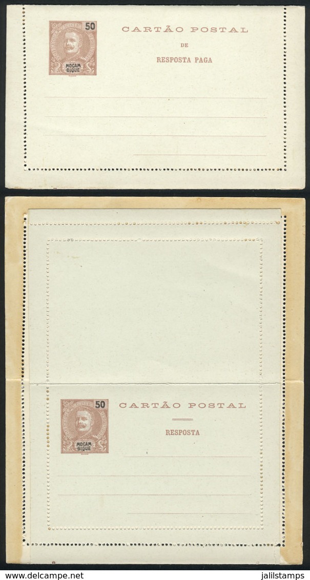 MOZAMBIQUE: Double Lettercard Of 1903: 50 + 50Rs., Unused, Excellent! - Mozambique