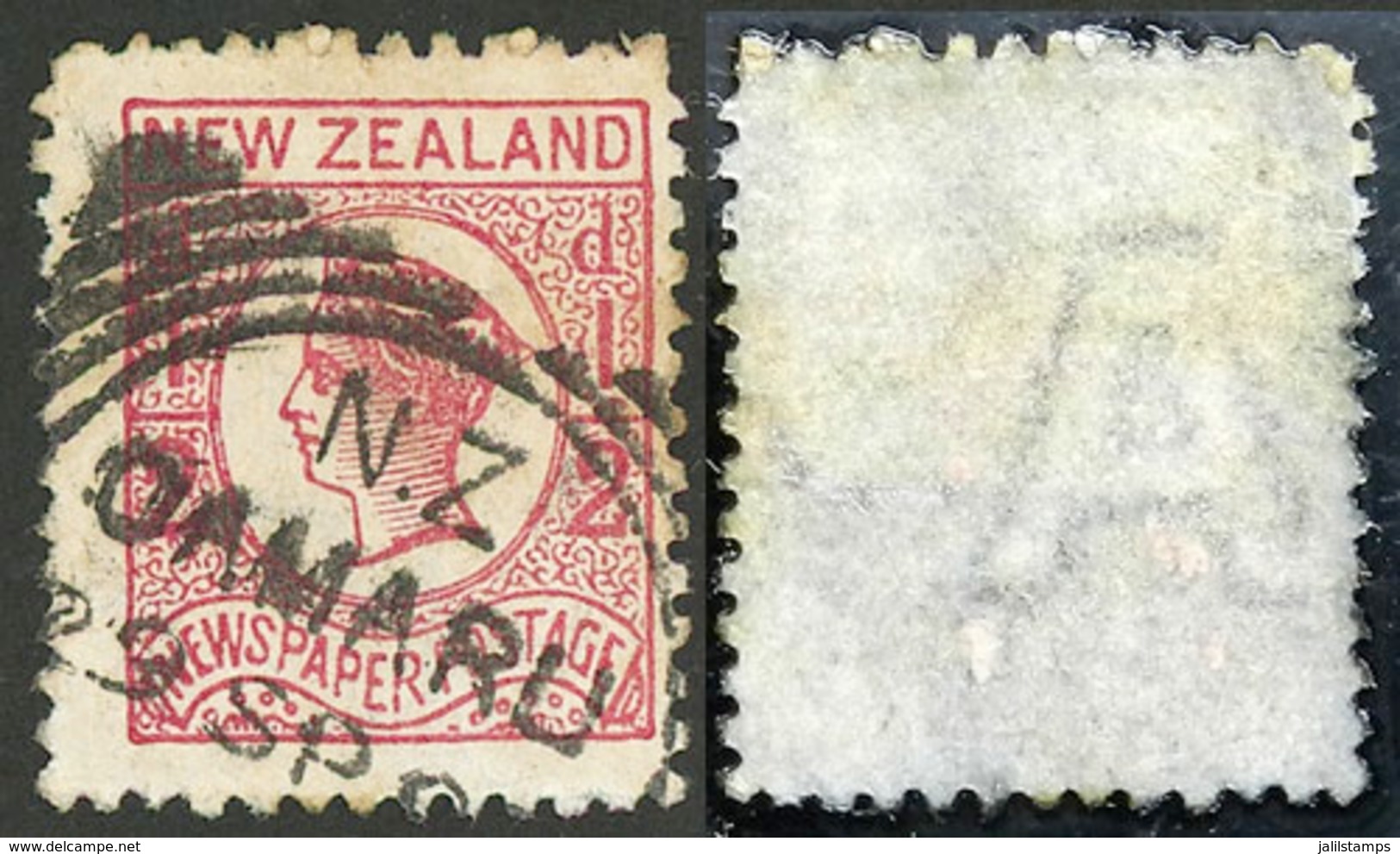 NEW ZEALAND: Sc.P4, 1892 ½p. Rose, With Complete Letter "A" Watermark, Used, Fine Quality!" - Altri & Non Classificati