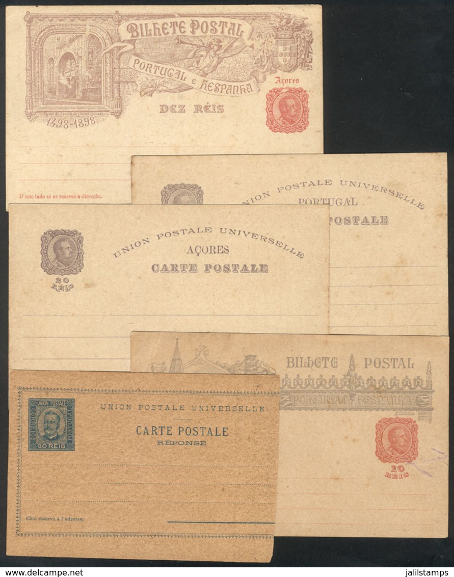 PORTUGAL: 5 Old Postal Cards, 2 Of Azores, VF General Quality! - Entiers Postaux