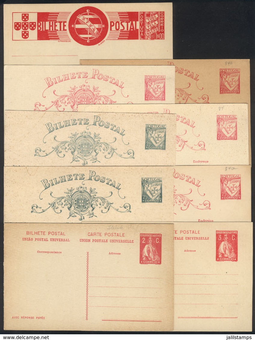 PORTUGAL: 9 Unused Postal Cards, Including Some Varieties, Very Fine Quality! - Interi Postali