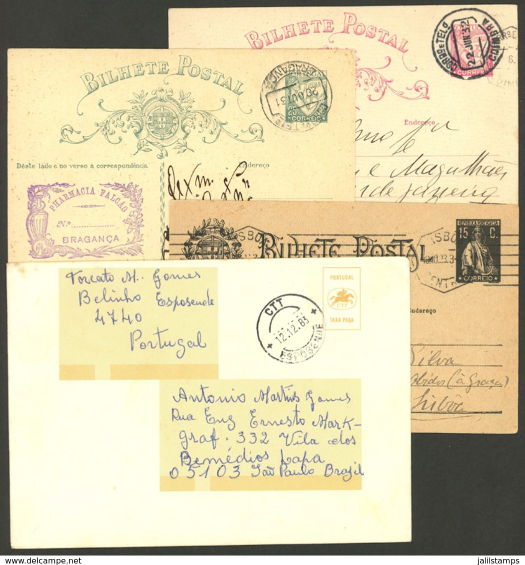 PORTUGAL: 4 Postal Stationeries Used Between 1923 And 1983, VF General Quality! - Altri & Non Classificati