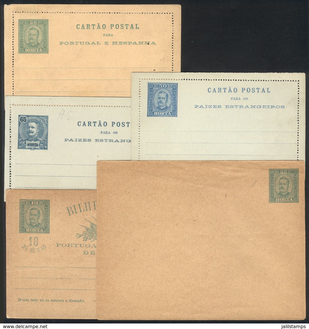 PORTUGAL - HORTA: 5 Old Postal Stationeries, All Different, VF General Quality! - Horta