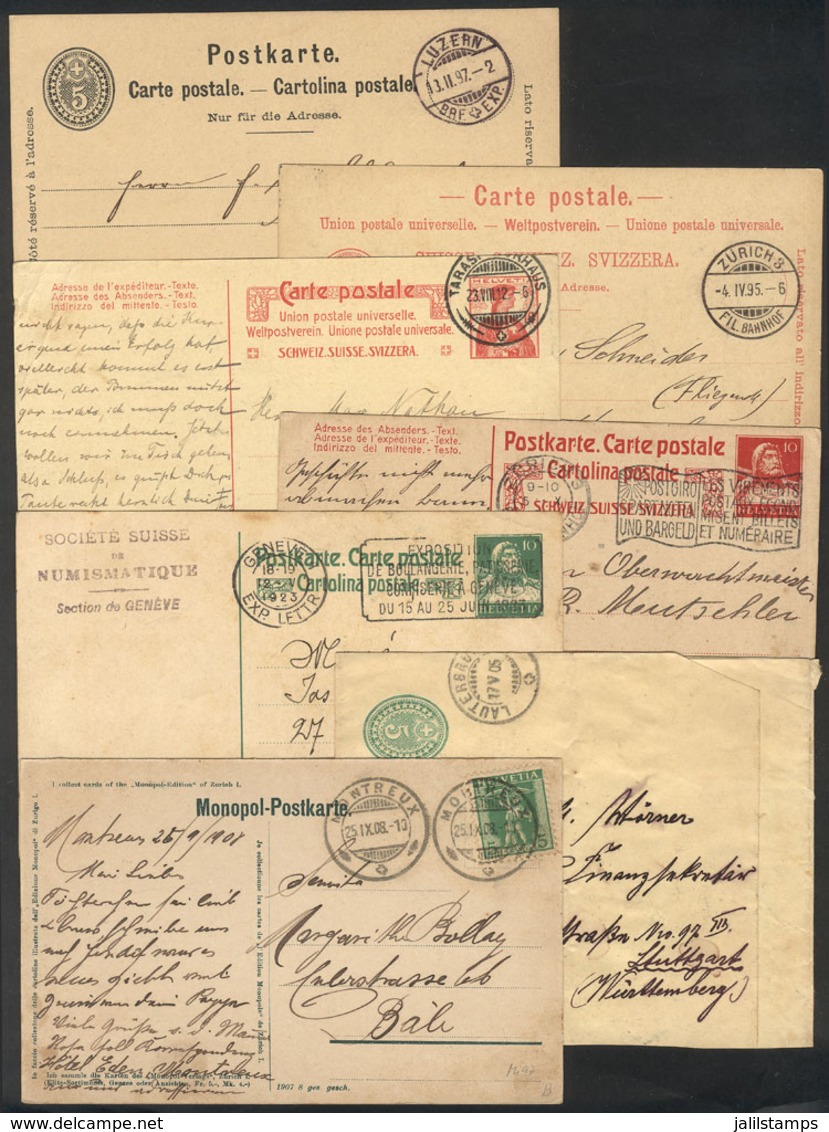 SWITZERLAND: 6 Postal Stationeries + 1 PC Posted Between 1895 And 1923, VF Quality! - ...-1845 Préphilatélie