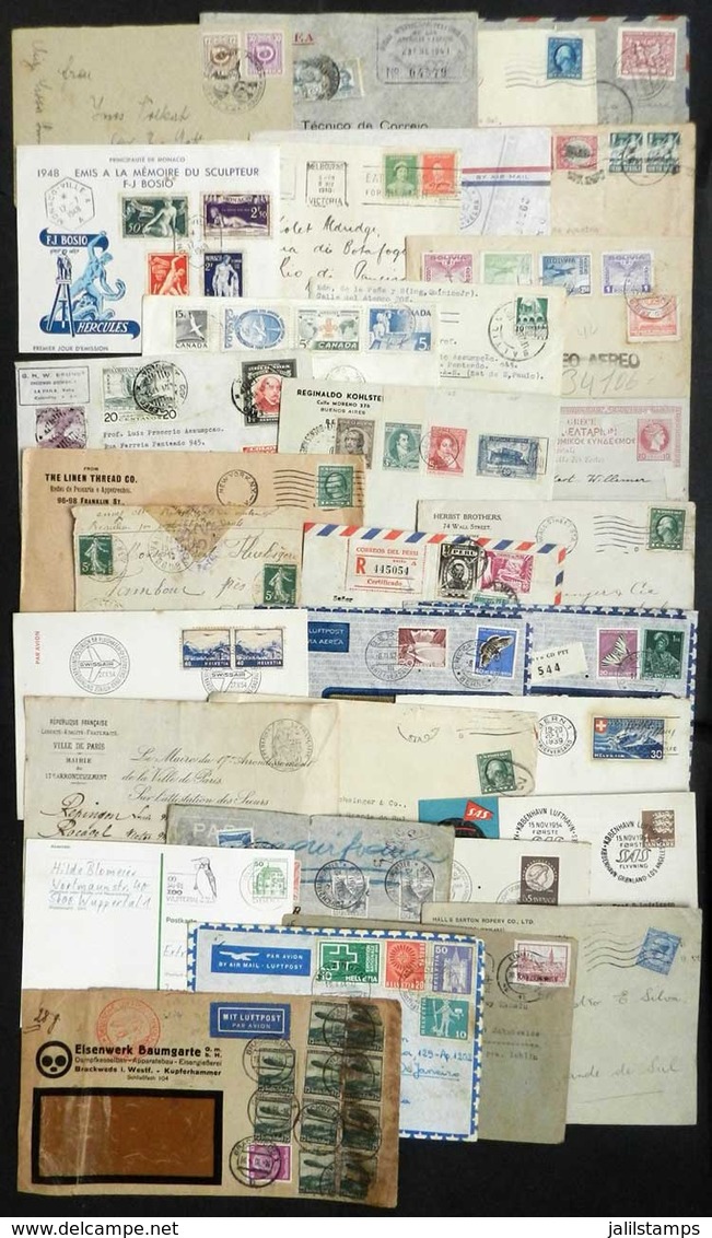 WORLDWIDE: Lot Of 32 Covers / Postal Stationeries / Etc. Of Varied Countries And Periods, Most With Defects, Some Very I - Autres - Europe