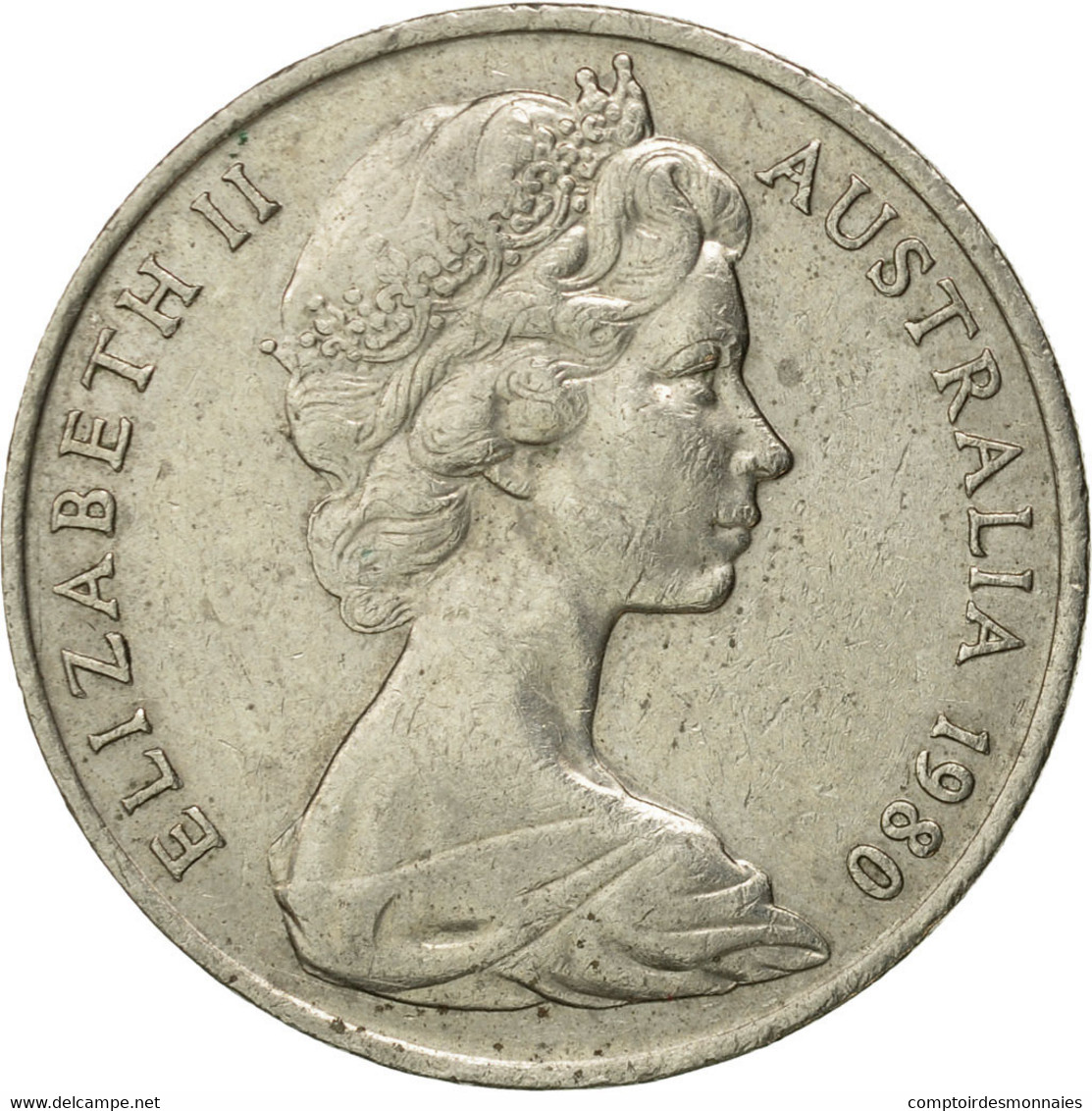 Monnaie, Australie, Elizabeth II, 20 Cents, 1980, Melbourne, TB+, Copper-nickel - 1855-1910 Trade Coinage