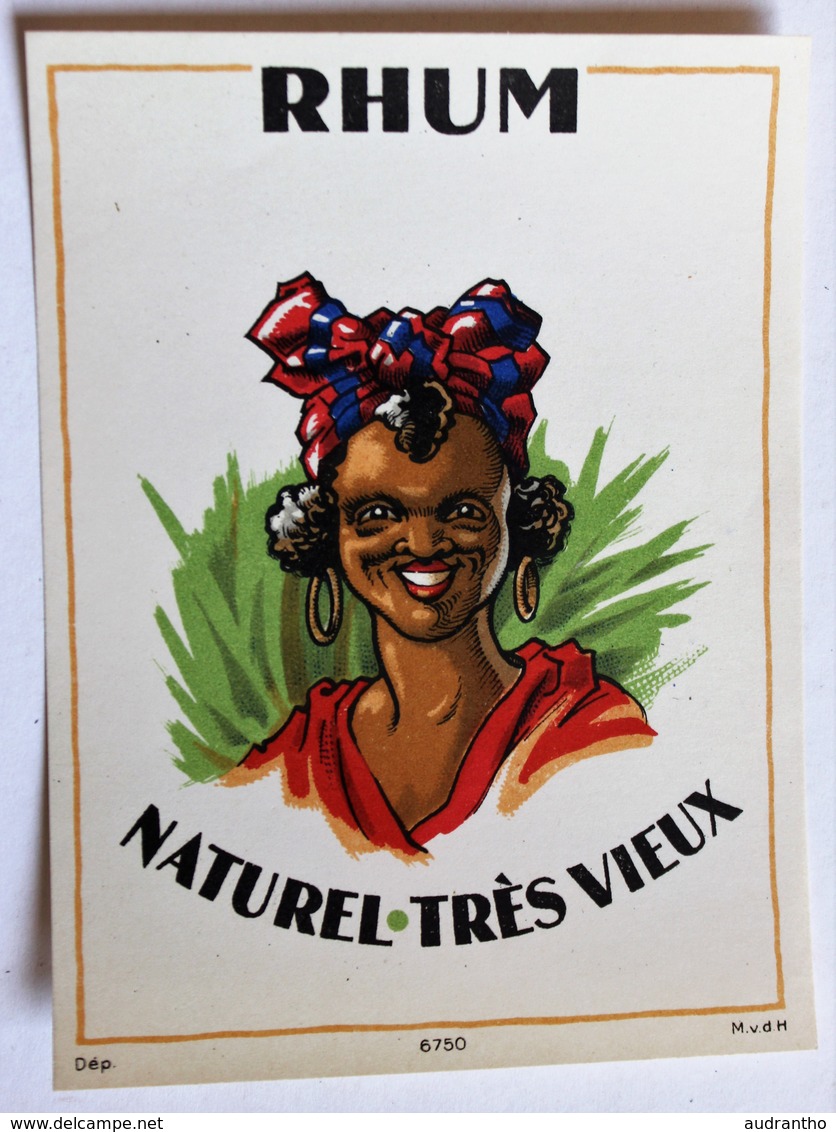 Ancienne étiquette Rhum Naturel Très Vieux 6750 MvdH - Rhum